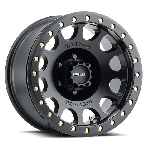 MR105 Beadlock Wheel 17x9.0 3.5in Backspace -38mm Offset 6x5.50 Bolt Pattern Standard Lug Hole Matte Black Finish. product image