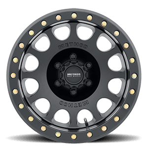 MR105 Beadlock Wheel 17x9.0 3.5in Backspace -38mm Offset 6x5.50 Bolt Pattern Standard Lug Hole Matte Black Finish. product image