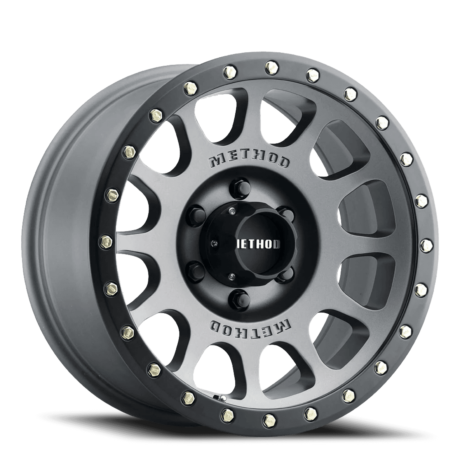 Aluminum Wheels 17x8.5 NV MR305 Bolt Pattern 5 On 127 Offset 0 Lip Size 1.3 Titanium TT Matte Black Lip Method product image