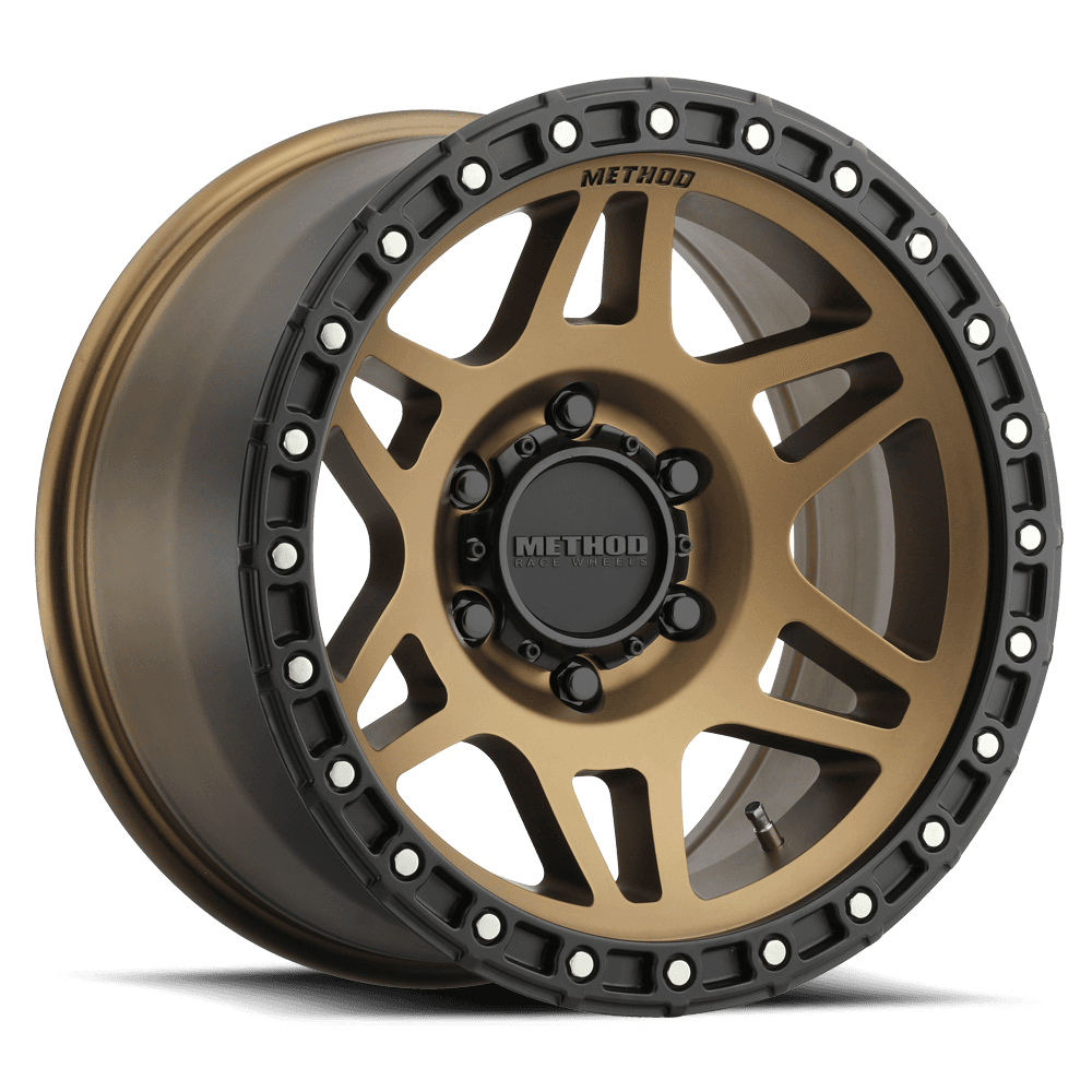 Aluminum Wheels 17x9 MR312 Bolt Pattern 5 On 127 Offset -12 Lip Size 0.91 Method Bronze BRZ Matte Black Lip Method product image