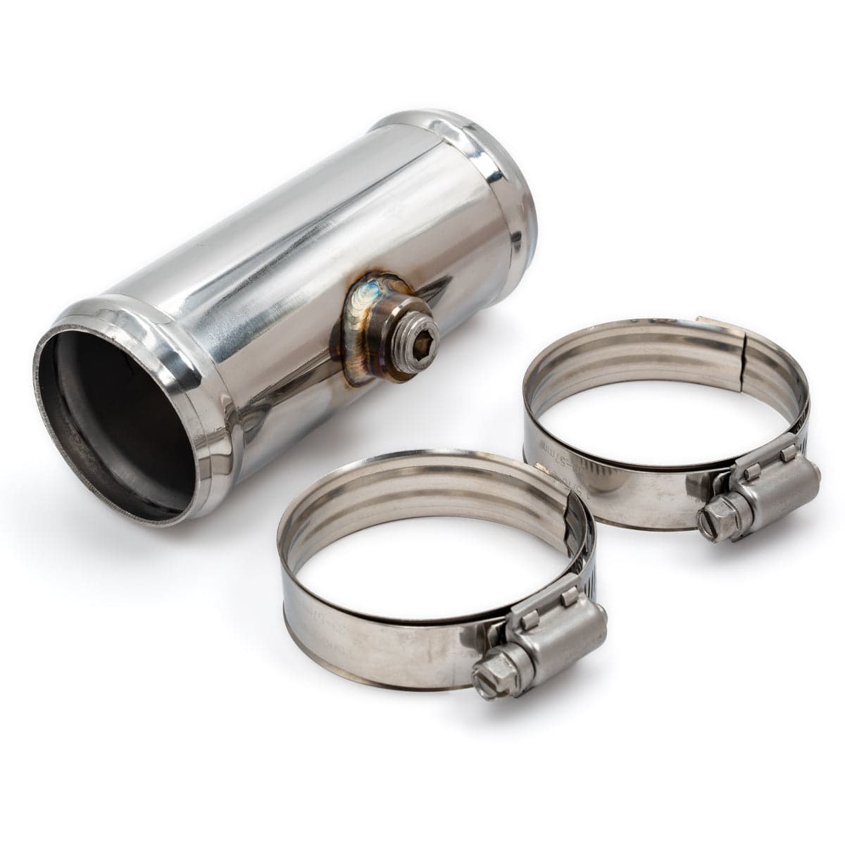 Pacific Performance Engineering 2.0IN OD OEM COOLANT DRAIN TUBE SS W/ 1/4IN BUNG