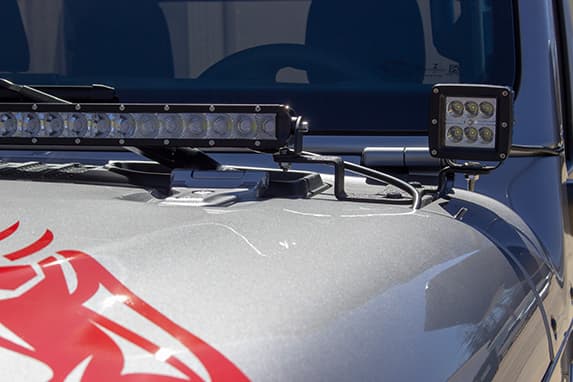 Black textured powder coat, 11-Gauge steel, Designed to mount a 40 in. - 42 in. overall width light bar and/or Cube Lights, together. product image