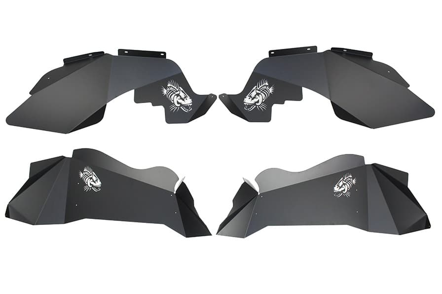 Jeep JK Logo Aluminum Inner Fenders 07-18 Wrangler JK Black Powdercoat Fishbone Offroad product image