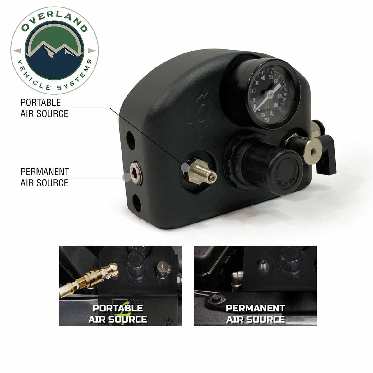 Jeep JK Tire Inflator System 4 Tire For 18-25 Jeep Wrangler 2/4 Door W/Engine Mount With Box, Fittings, Hoses and Storage Bag Black UP Down Air product image