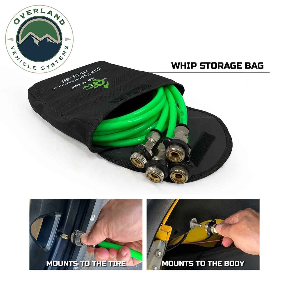 Jeep JK Tire Inflator System 4 Tire For 18-25 Jeep Wrangler 2/4 Door W/Engine Mount With Box, Fittings, Hoses and Storage Bag Black UP Down Air product image