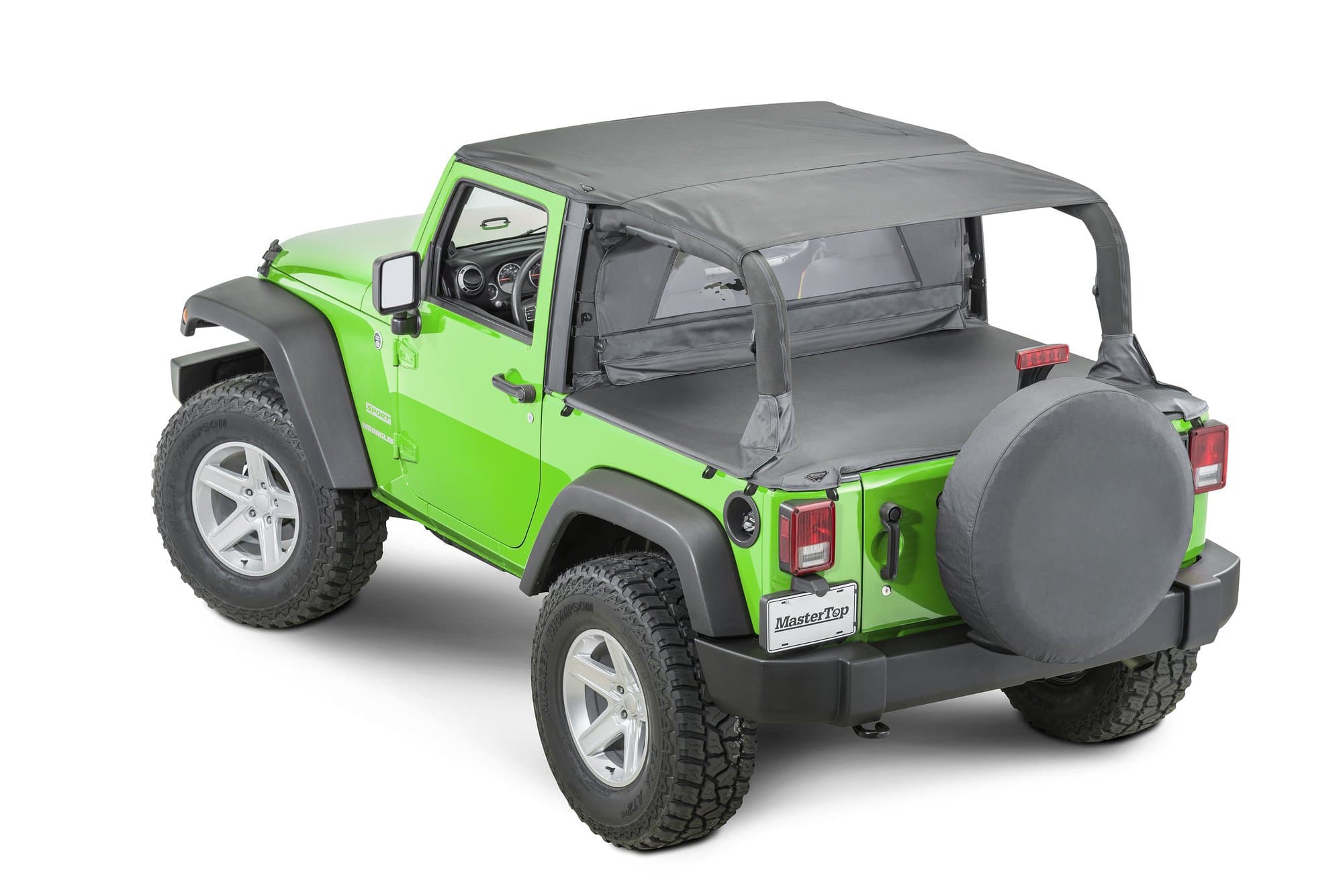 MasterTop Jeep JK Bimini Top Plus For 07-18 Wrangler JK 2 Door Black Diamond MasterTop