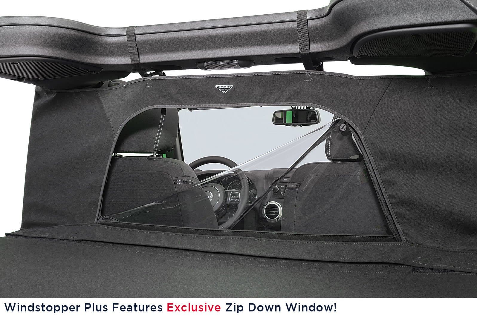 Jeep JK Combo For Soft Top Equipped Cable Style Bimini Top For 10-18 Wrangler JK 2 Door w/s Header WindStopper Plus and Tonneau MasterTop product image