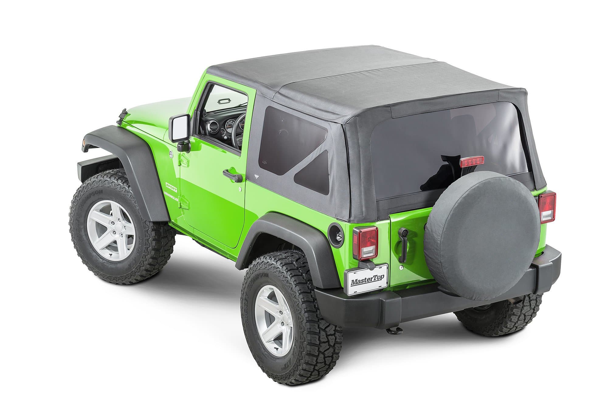 Jeep JK Replacement Top No Doorskins Tinted Glass For 07-12 Jeep Wrangler JK 2 Door Black Diamond MasterTop product image