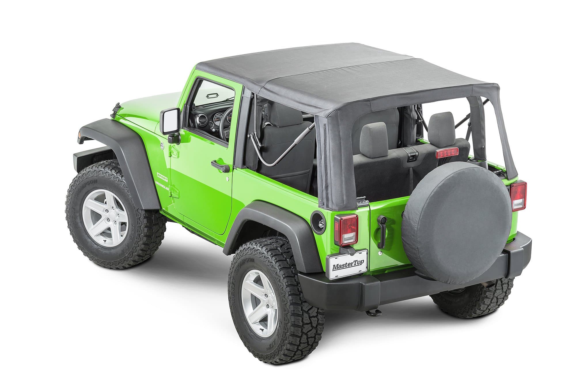 MasterTop Jeep JK Replacement Top No Doorskins Tinted Glass For 07-12 Jeep Wrangler JK 2 Door Black Diamond MasterTop