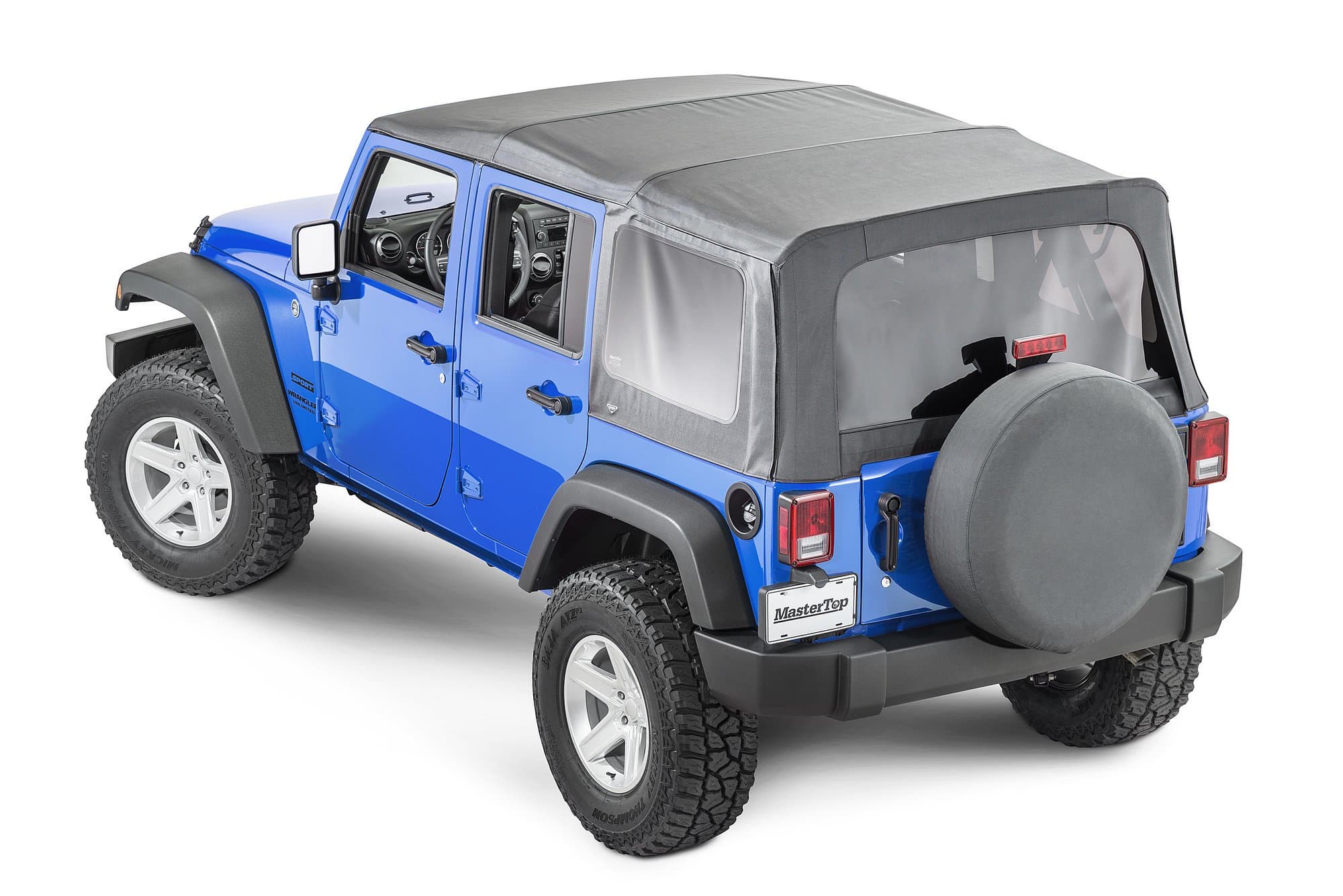 Jeep JK Replacement Top No Doorskins Tinted Glass For 10-18 Jeep Wrangler JK 4 Door Black Diamond MasterTop product image