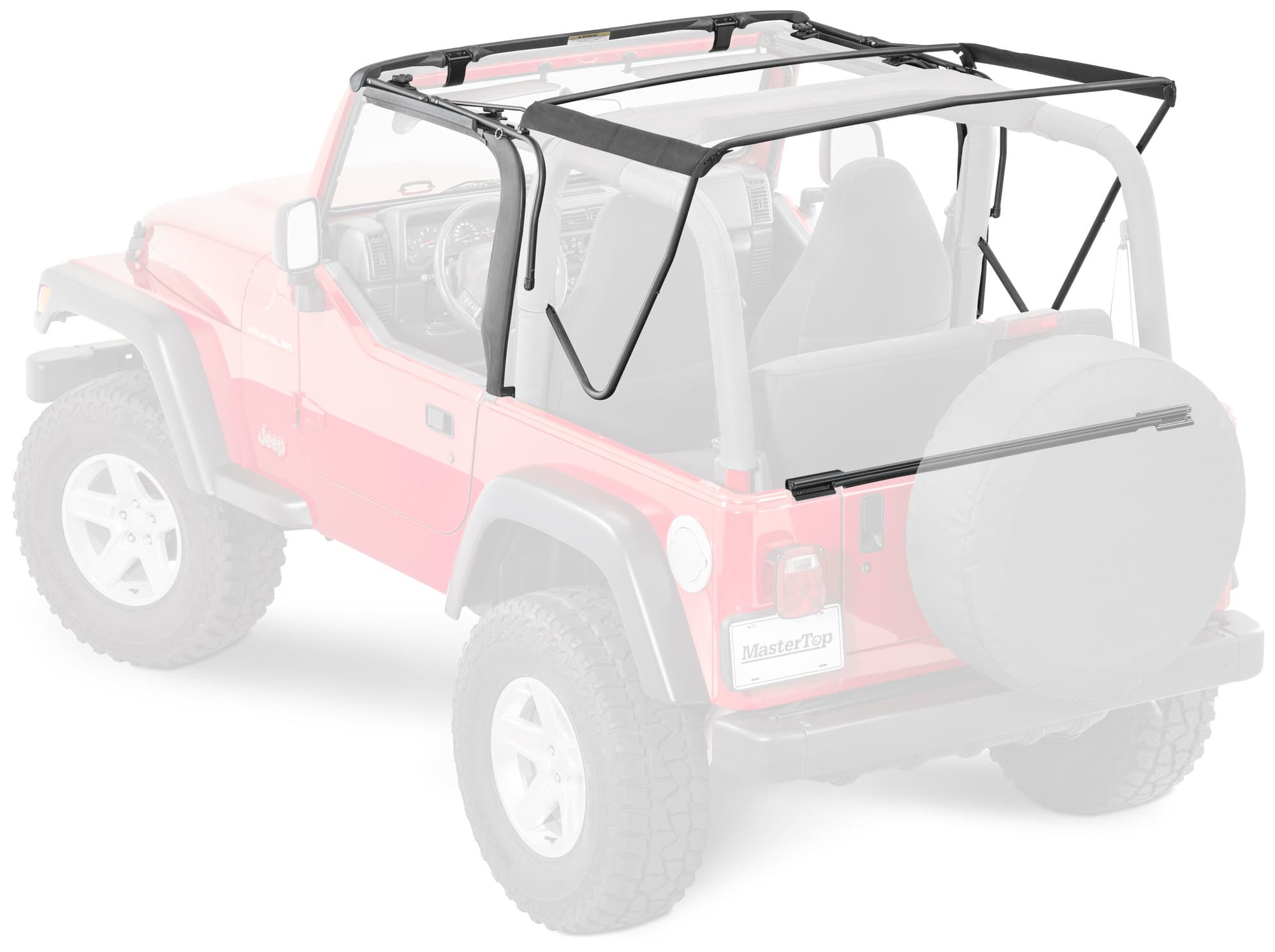 Complete Soft top Hardware Kit 97-06 TJ Wrangler New Easy Install Design MasterTop product image