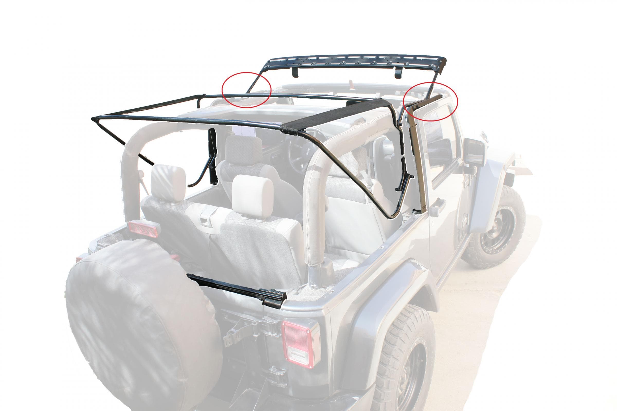 Full Hardware Top Tinted Glass For 07-18 Jeep JK Wrangler 2 Dr Black Diamond MasterTop product image