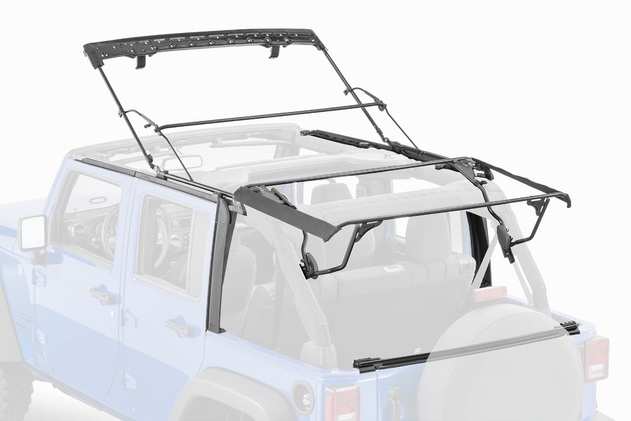 Jeep Full Hardware Top No Doorskins Tinted Glass For 10-18 Jeep JK Wrangler 4 Door Black Diamond MasterTop product image