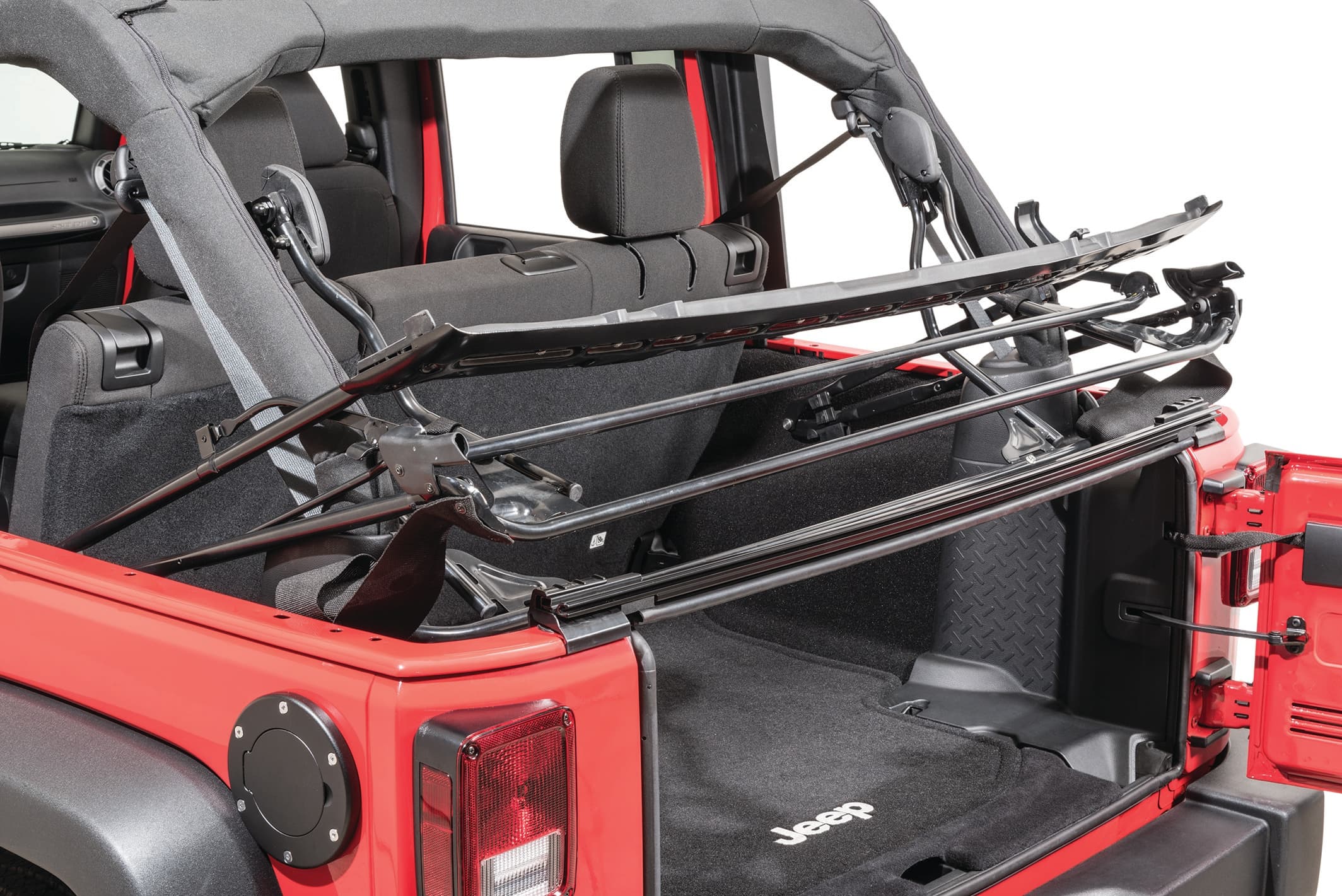 Jeep Full Hardware Top No Doorskins Tinted Glass For 10-18 Jeep JK Wrangler 4 Door Black Diamond MasterTop product image