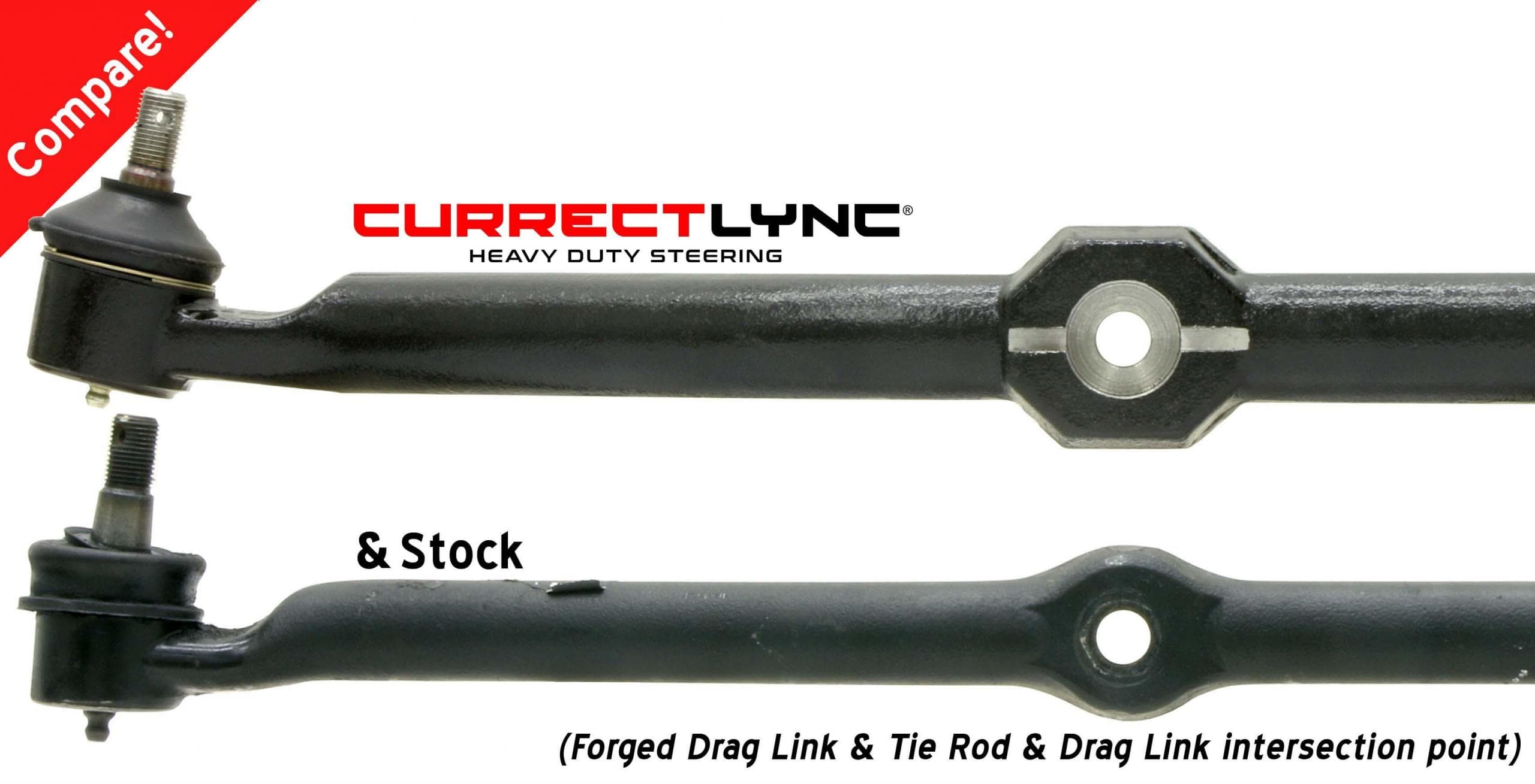Currectlync Steering System 97-06 Wrangler TJ and LJ Unlimited/XJ/MJ Bolt-On Includes 1 1/4 Inch Diameter Tie Rod/Forged Drag Link HD Steering Stabilizer Shock Mounting Kit RockJock 4x4 product image