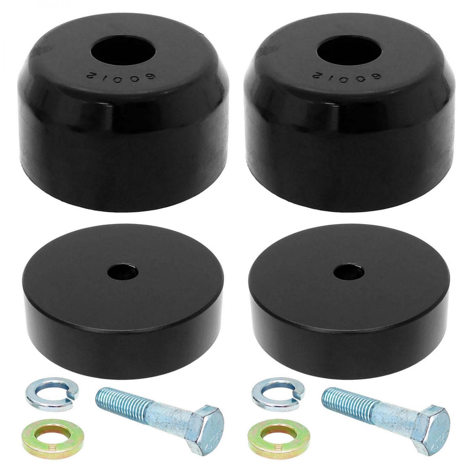 Bump Stop Kit 07-18 Wrangler JK Front Includes Billet Aluminum Spacers Urethane Bump Stops Hardware RockJock 4x4 product image