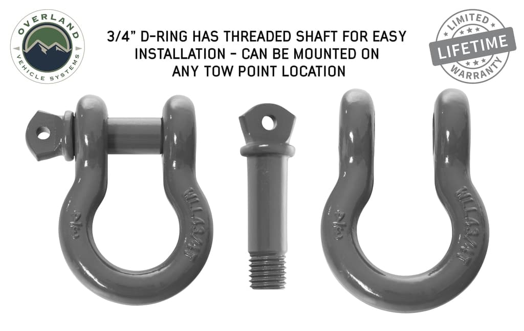 Recovery Shackle 3/4 Inch 4.75 Ton - Gray Universal Overland Vehicle Systems