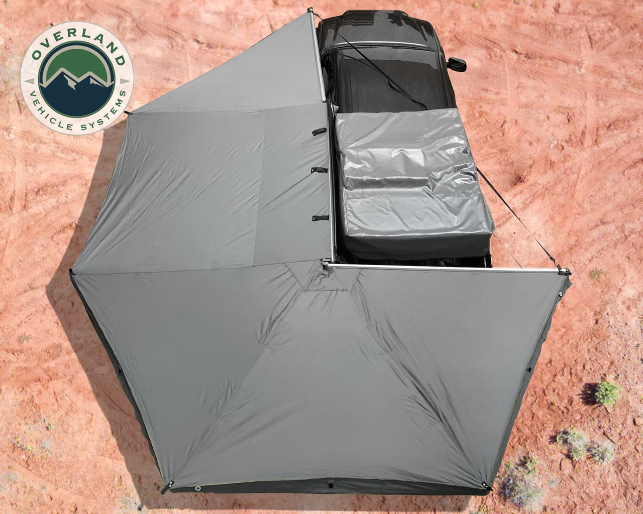 Overland Vehicle Systems Nomadic 270 Driver Side Awing w/ Bracket Kit and Extended Poles - Dark Gray product image