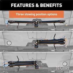 Curt Rambler Steel RV Tow Bar 7500 Lbs. 2 Inch Shank) Includes Tow Bar Safety Cables Hitch Pin and Clip RockJock 4X4 product image