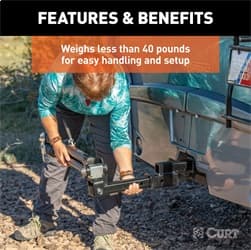 Curt Rambler Steel RV Tow Bar 7500 Lbs. 2 Inch Shank) Includes Tow Bar Safety Cables Hitch Pin and Clip RockJock 4X4 product image