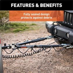 Curt Rambler Steel RV Tow Bar 7500 Lbs. 2 Inch Shank) Includes Tow Bar Safety Cables Hitch Pin and Clip RockJock 4X4 product image