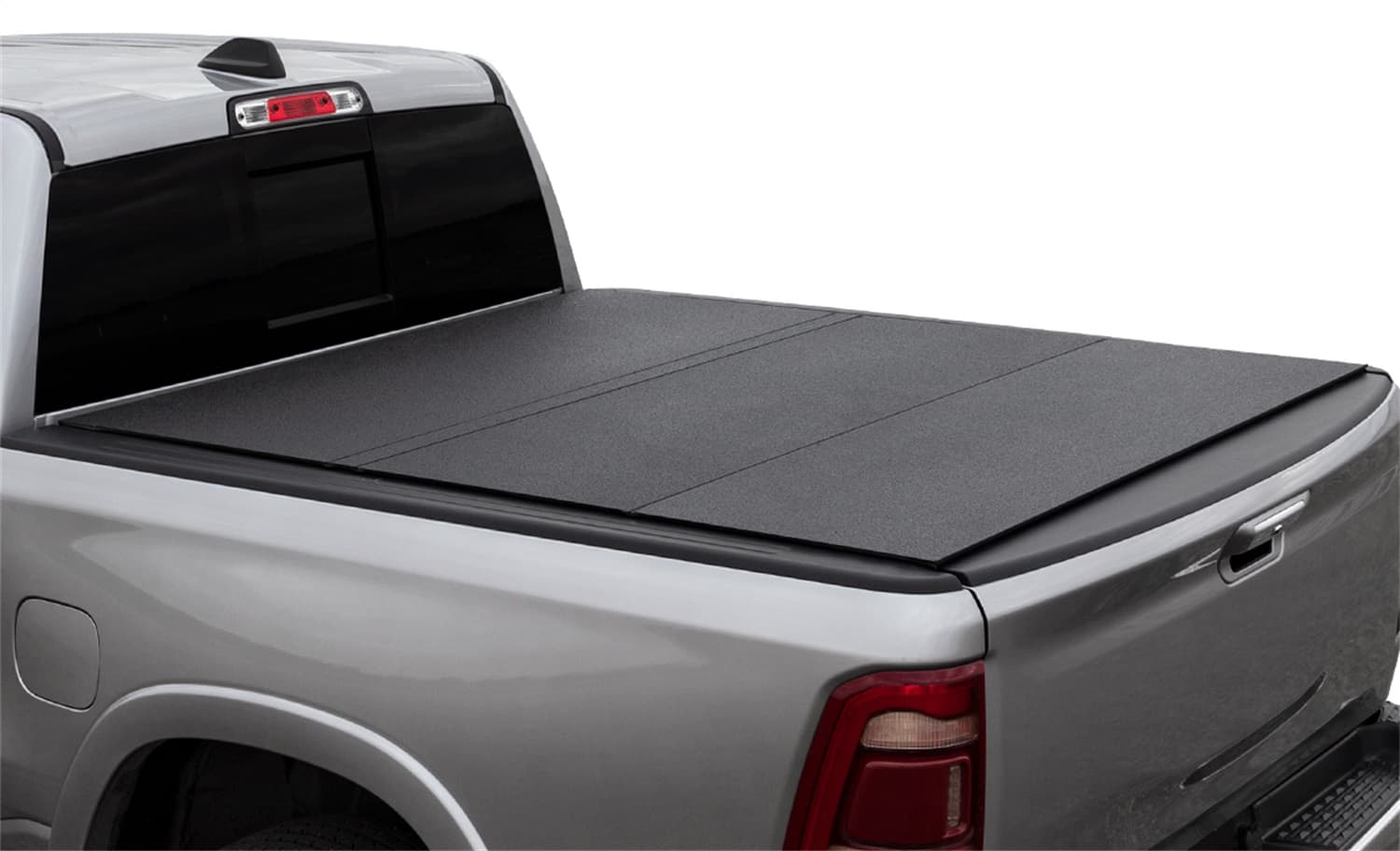 LOMAXâ„¢ Hard Tri-Fold Cover; Black Urethane Finish; Single Rail; product image
