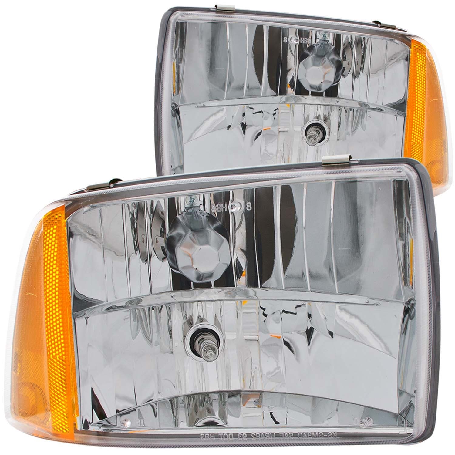 ANZO USA 9597 BLAZER HEADLIGHTS CRYSTAL CLEAR WITH AMBER REFLECTORS DRIVER/PASSENGER