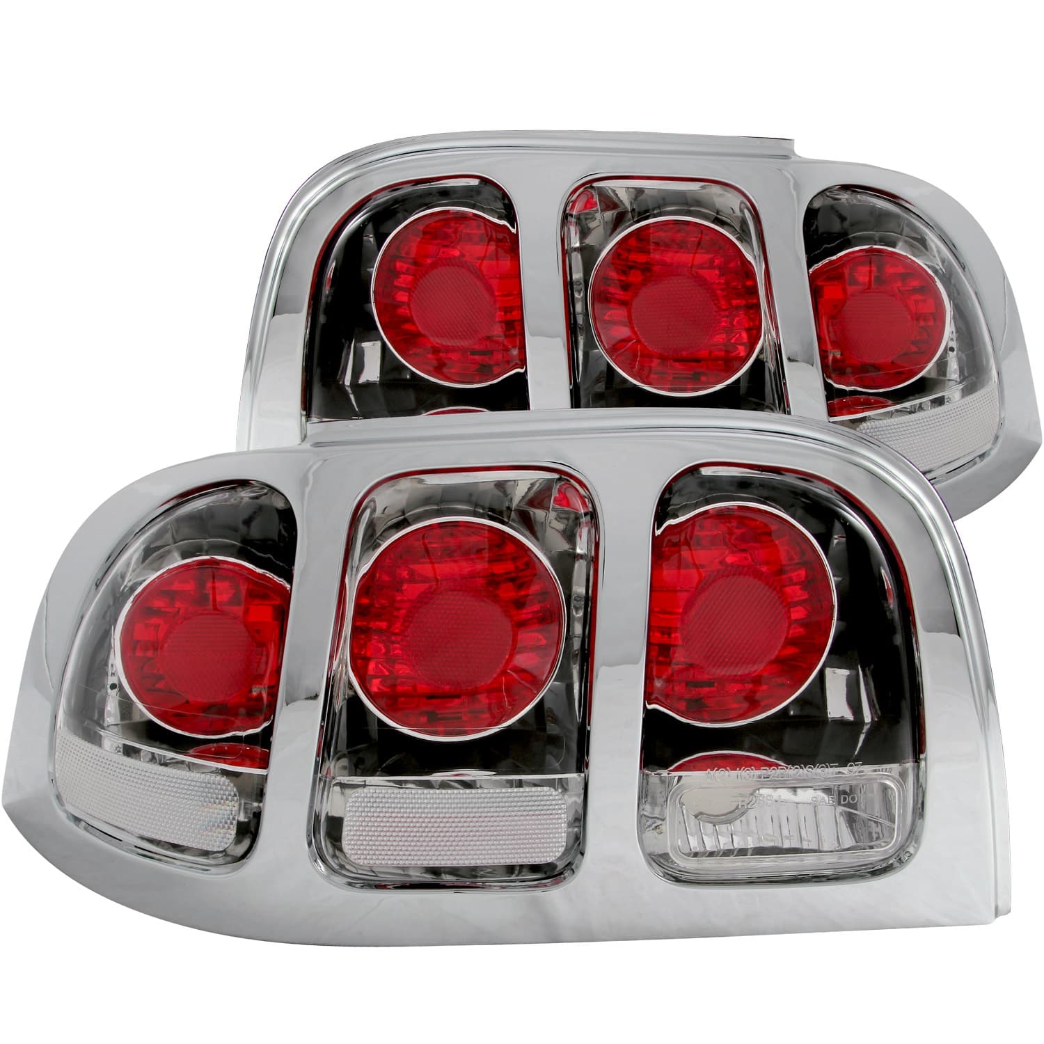 Tail Light Assembly; Clear Lens; Chrome Housing; Pair; product image