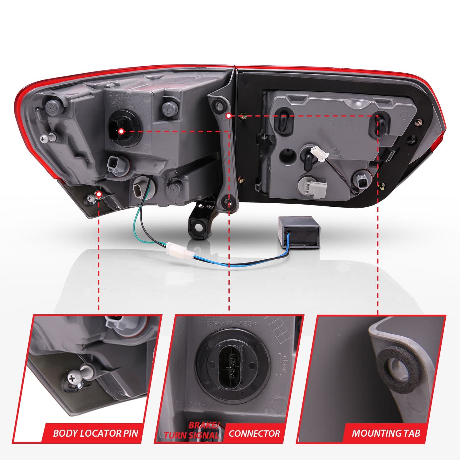 1416 GRAND CHEROKEE LED TAILLIGHTS RED/SMOKE DRIVER/PASSENGER product image