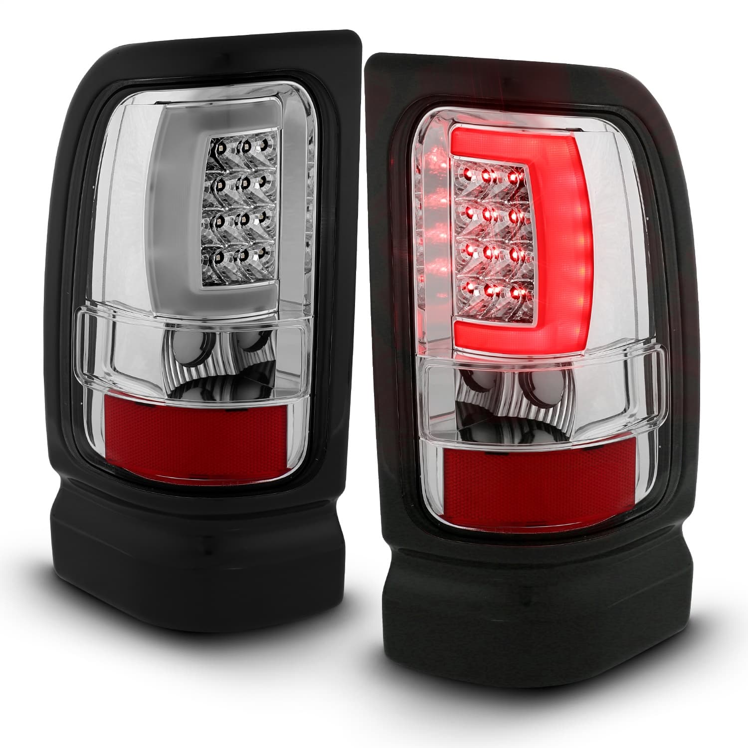 9401 RAM 1500/ 9402 RAM 2500/3500 LED TAILLIGHTS PLANK STYLE CHROME W/ CLEAR L product image