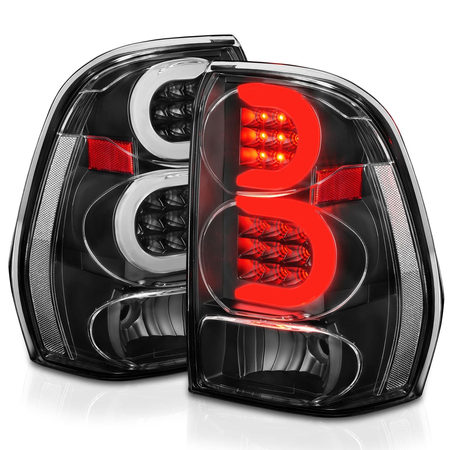 LED Tail Light Assembly; LED; Clear Lens; Black Housing; w/Light Bar; Pair; product image