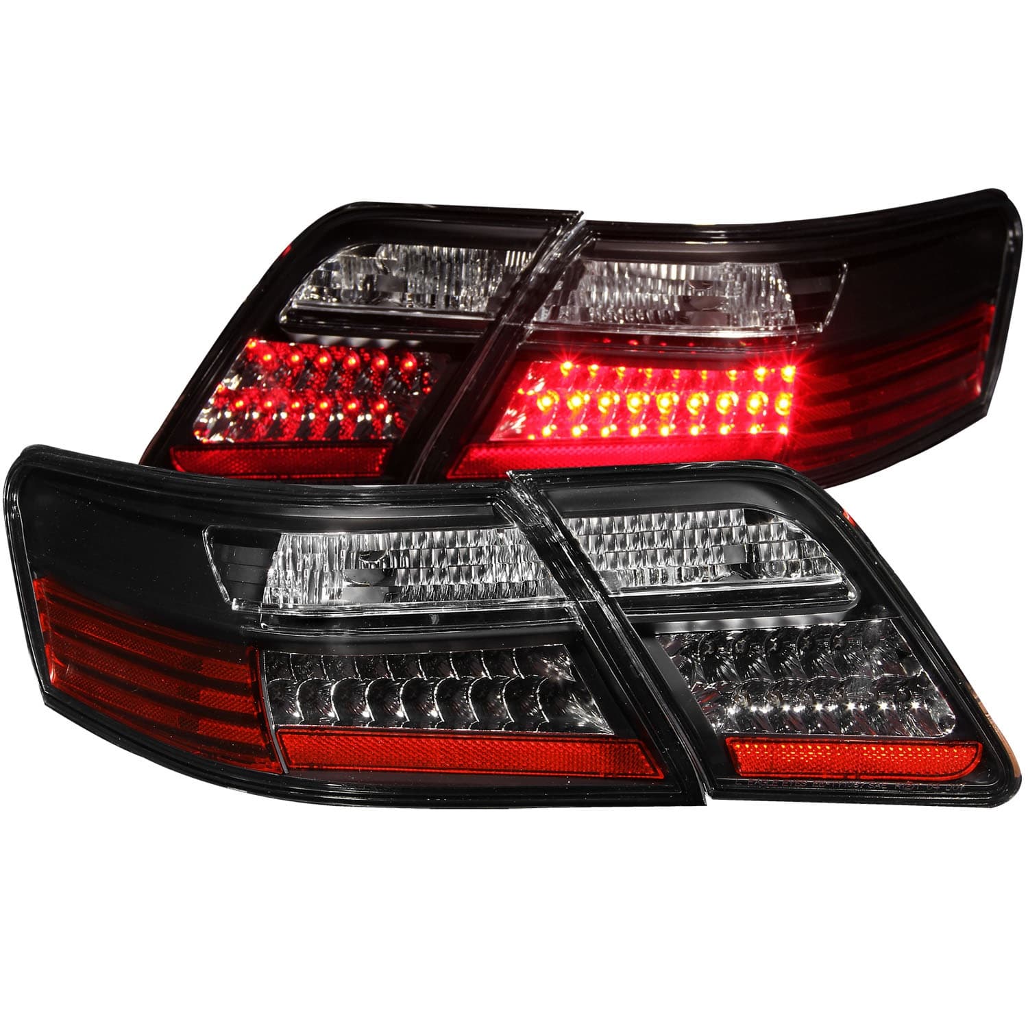 ANZO USA LED Tail Light Assembly; LED; Clear Lens; Black Housing; Pair;