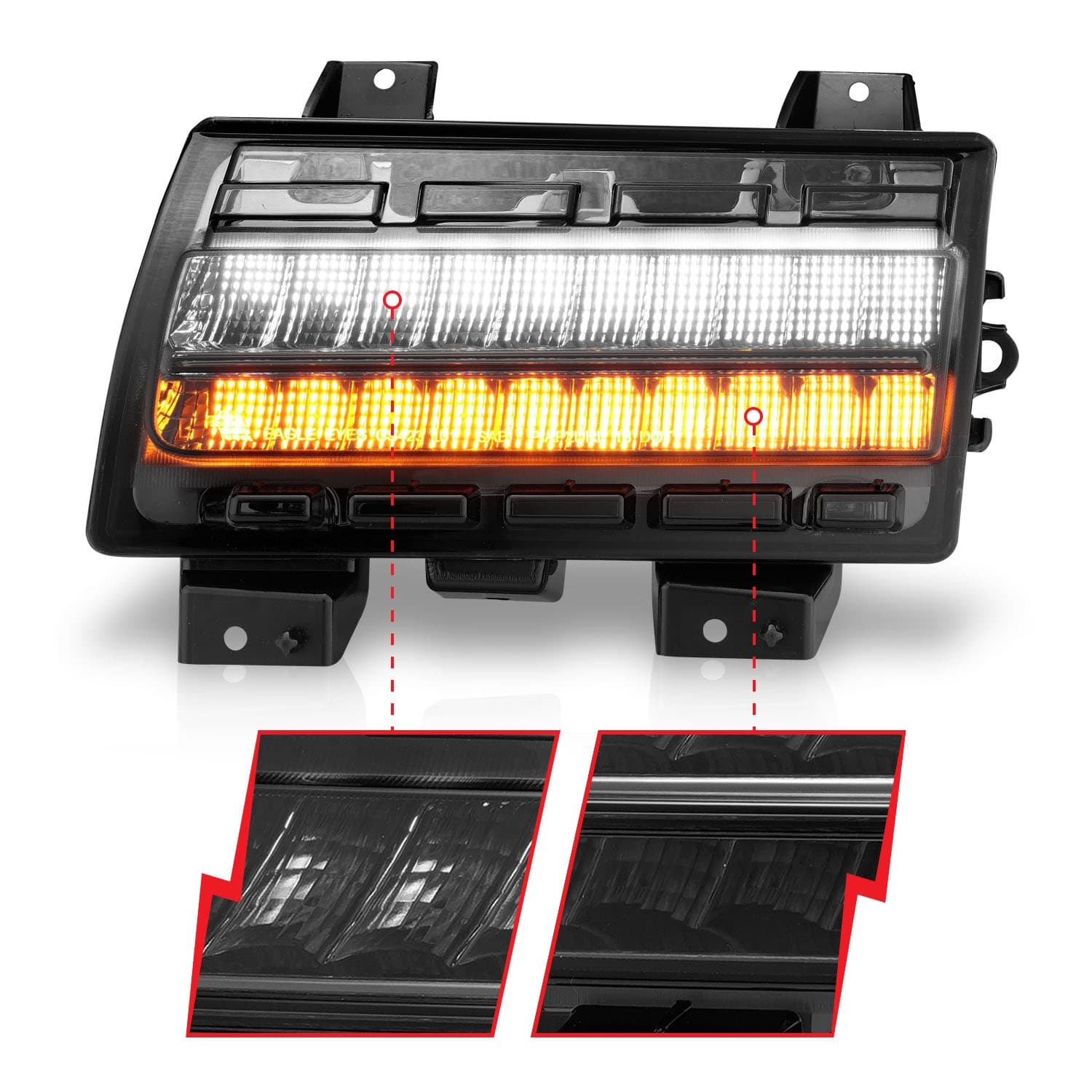 1821 WRANGLER JL/GLADIATOR LED SIDE MARKERS CHROME HOUSING SMOKE LENS W/SEQUENTIAL SIGNAL product image