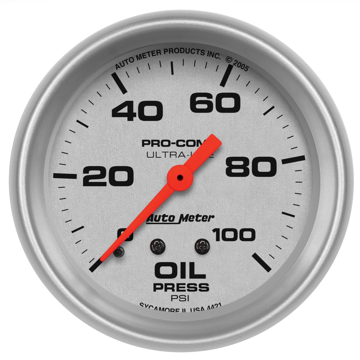 Gauge, Oil Pressure, 2 5/8", 100psi, Mechanical, Ultra-Lite product image