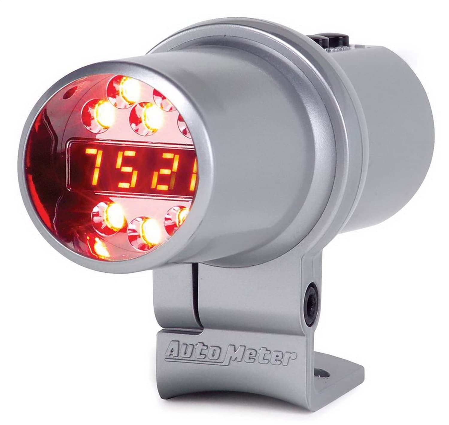 AutoMeter 5344 SHIFT LIGHT, DIGITAL W/ AMBER LED, SILVER, PEDESTAL MOUNT, DPSS LEVEL 1 product image