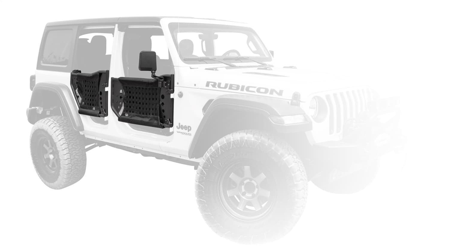 Trail Doors; Gen III; Pair; Rear; Steel; Nylon Webbing Included; Textured Black Powder Coat; product image