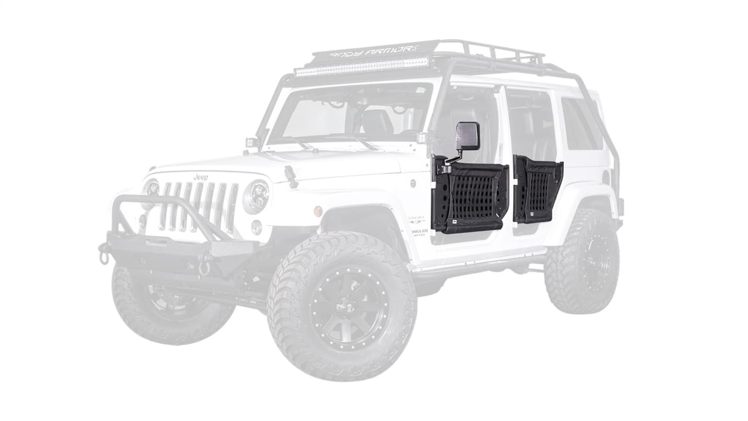 Trail Doors; Gen III; Pair; Rear; Steel; Nylon Webbing Included; Textured Black Powder Coat; product image