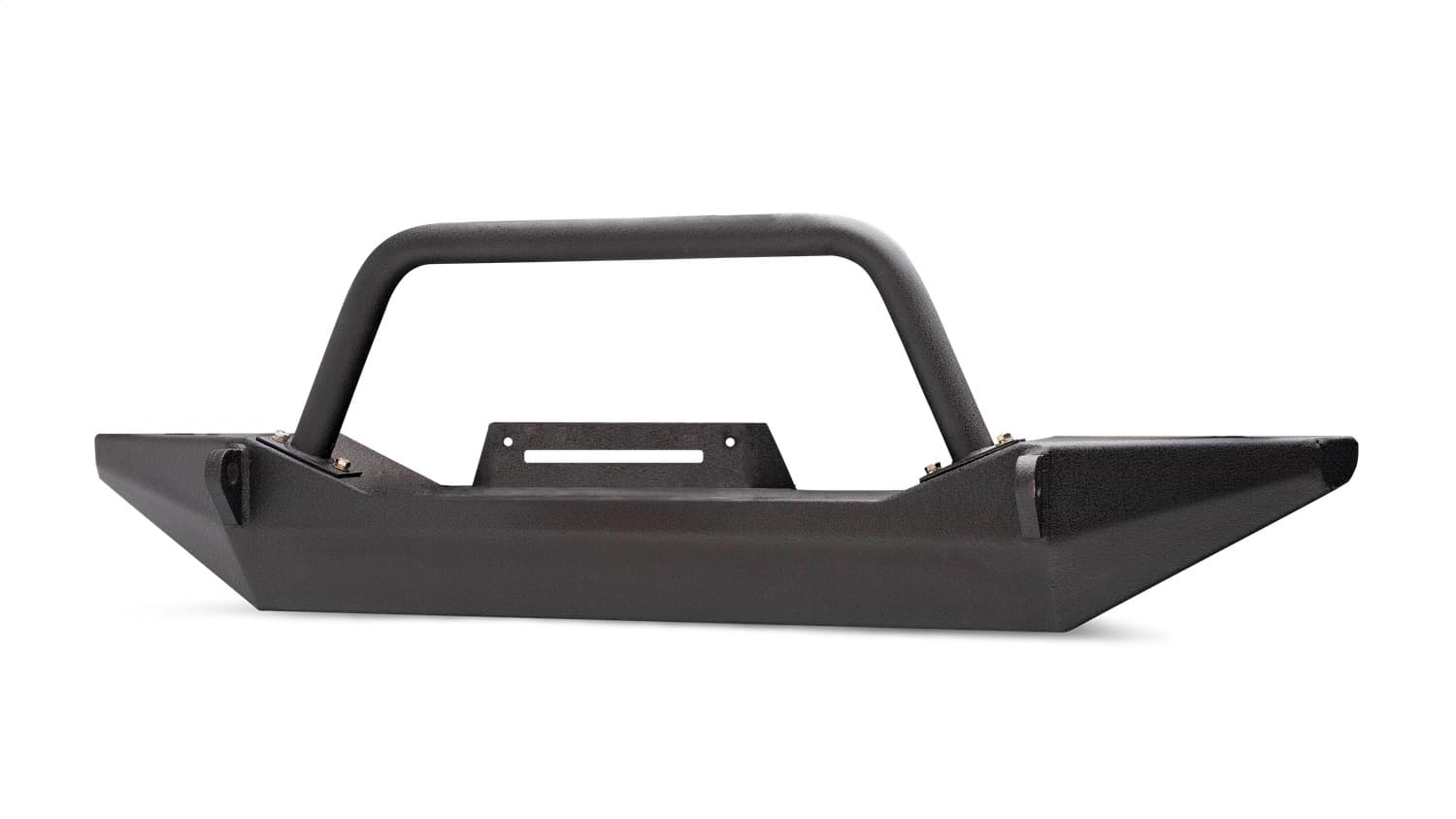 Front Bumper Sheet Metal Design; Intergrated Winch Plate; w/Shackle Mounts; Textured Black Powder Coat; product image