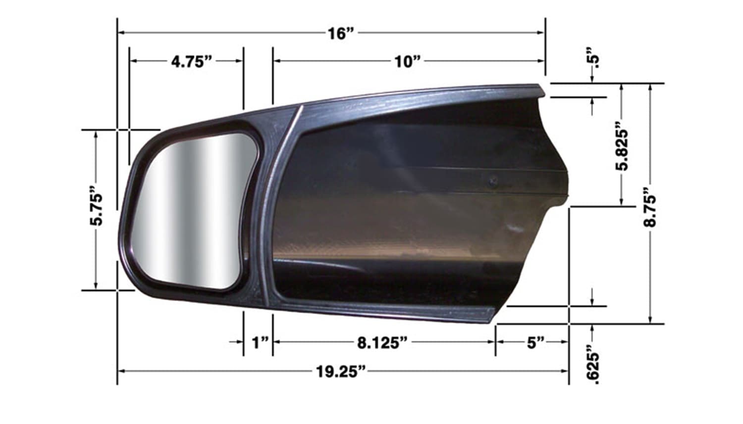 Custom Towing Mirror Set; Pair; Will Not Fit Mirror w/Turn Signal; product image