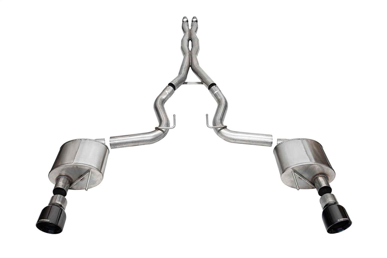 3.0in. Dual Rear Exit Cat-Back Exhaust System with 4.5in. Black PVD Pro Series Tips product image