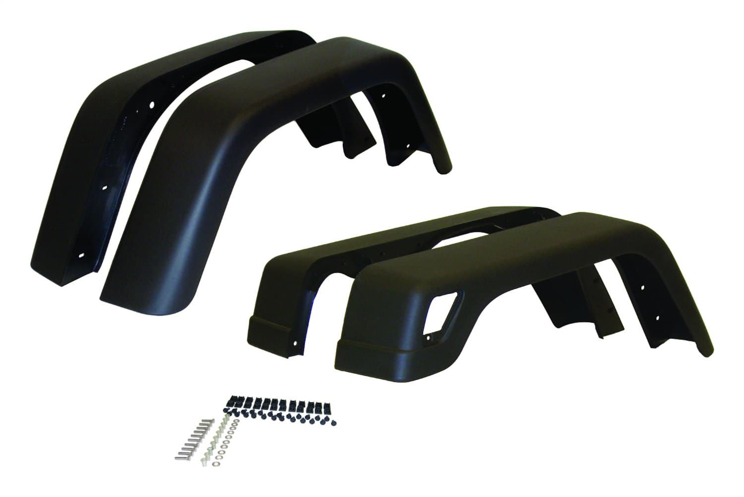 1997-2006 Wrangler TJ 4 Piece Set; Flat Black; 7in Wide product image