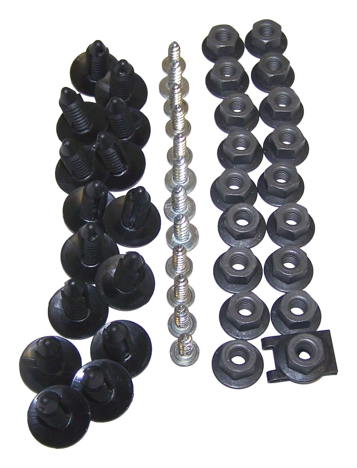 Fender Flare Hardware Kit; Front; Incl. 2 U-Clip Nuts/14 Push-In Fasteners/18 Nuts/12 Screws; product image