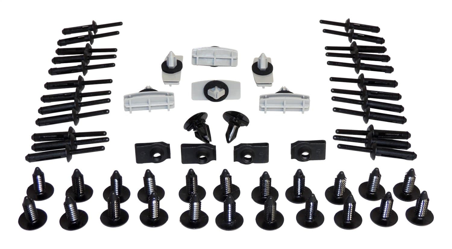 Crown Automotive Jeep Replacement Fender Flare Hardware Kit; Includes Clips; Rivets; Retainers; U-Nuts;