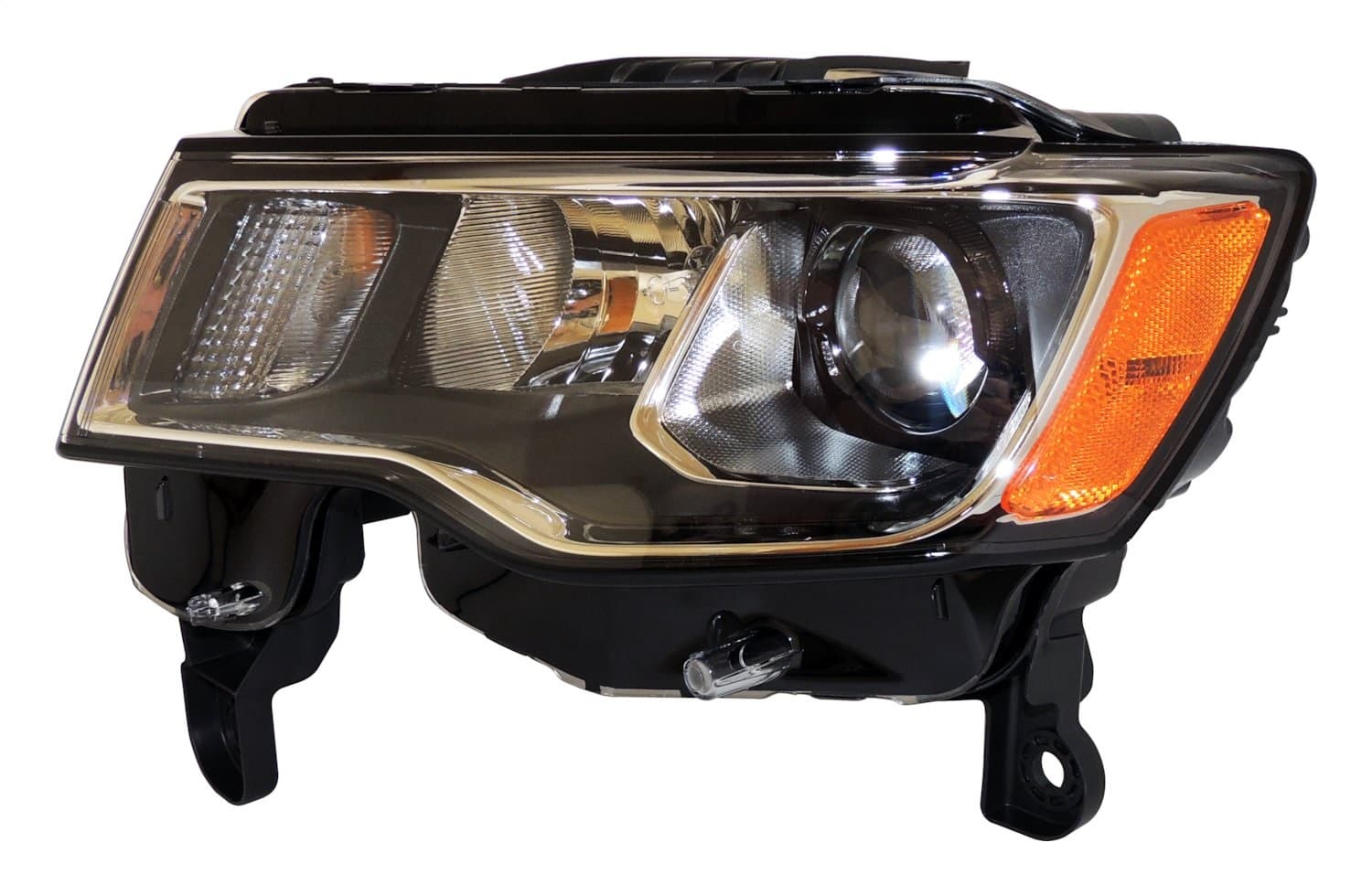 Headlight for 2017-2019 WK Grand Cherokee w Halogen Headlights w Chrome Bezels Left Headlight Assembly and bulbs product image