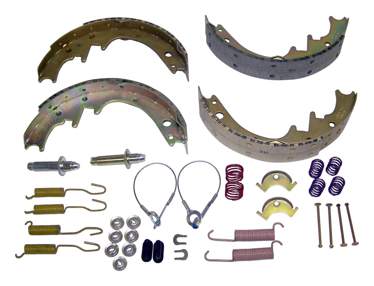 1986-1986 CJ-7 CJ w/ Dana 44 Axle; For 10in x 1-3/4in Brakes; Kit Includes: Shoes Lining Set and Hardware Kit 1986-1986 CJ-8 CJ w/ Dana 44 Axle; For 10in x 1-3/4in Brakes; Kit Includes: Shoes Lining Set and Hardware Kit product image