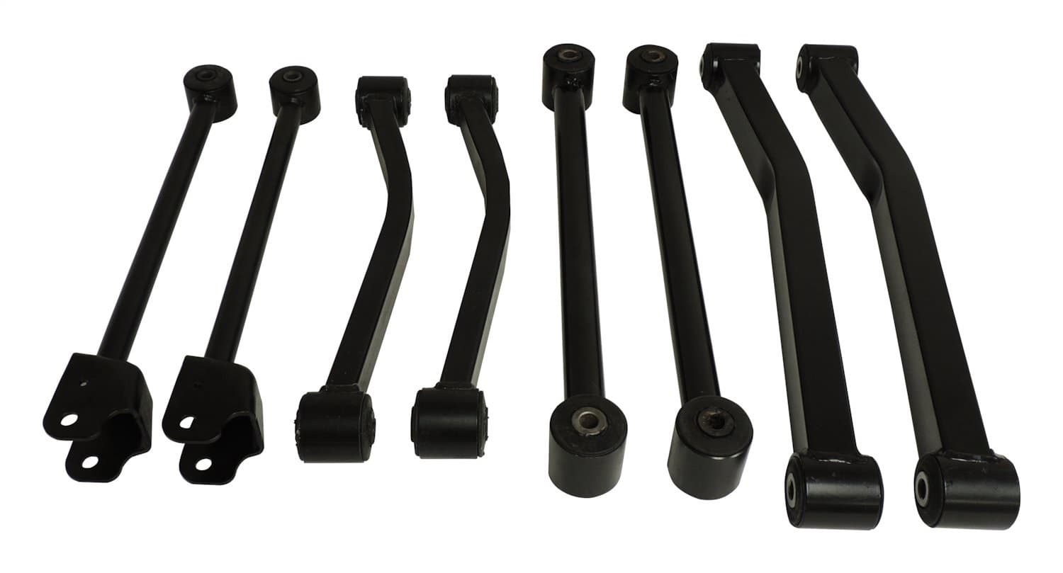BLACK CONTROL ARM KIT FRONT AND REAR CONTROL ARM KIT;INCLUDES LEFT AND RIGHT FRONT AND REAR CONTROL ARMS;DOES NOT INCLUDE FRONT AXLE SIDE UPPER CONTROL ARM BUSHINGS product image