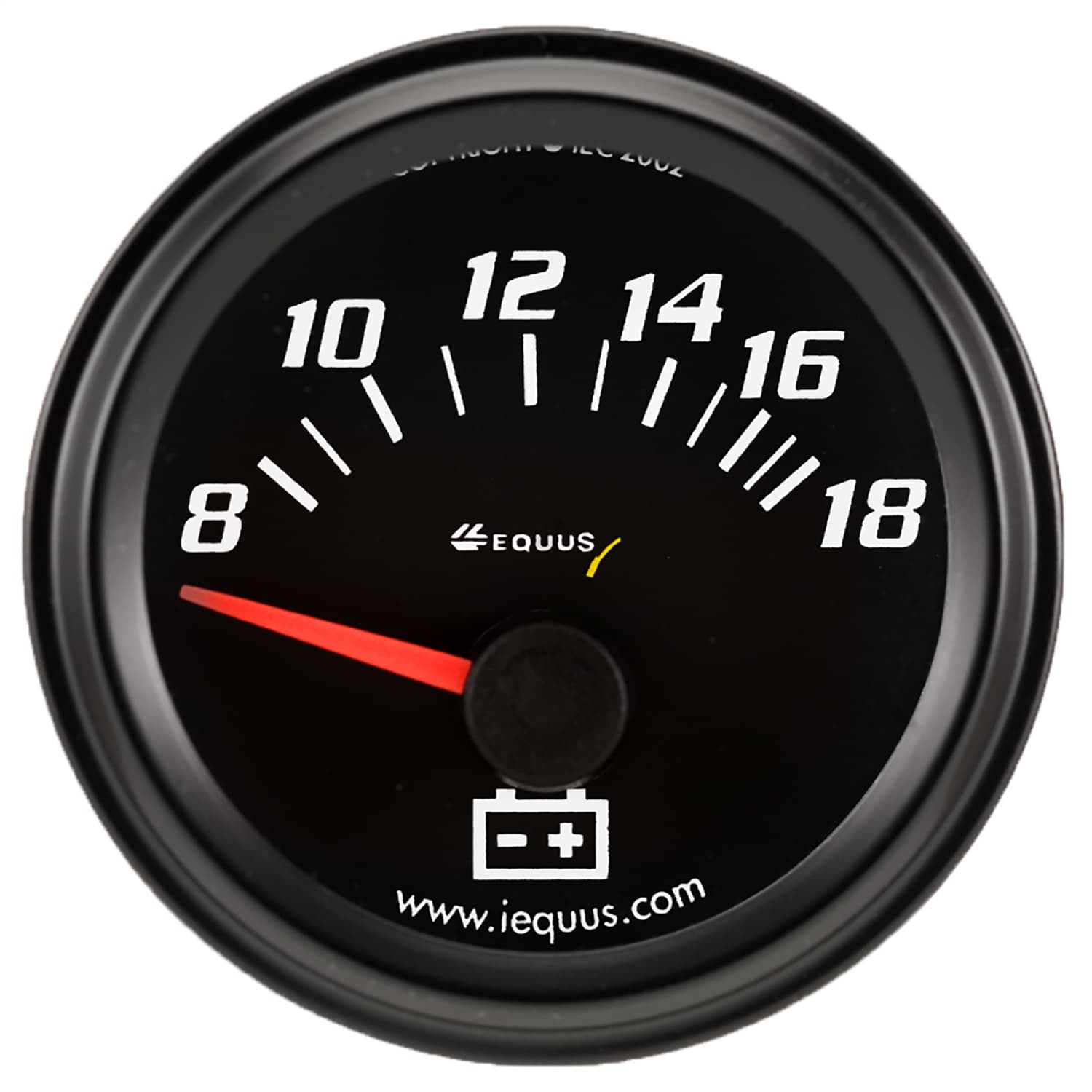 2.0 Dia Voltmeter Gauge Black 8-18 Volts product image
