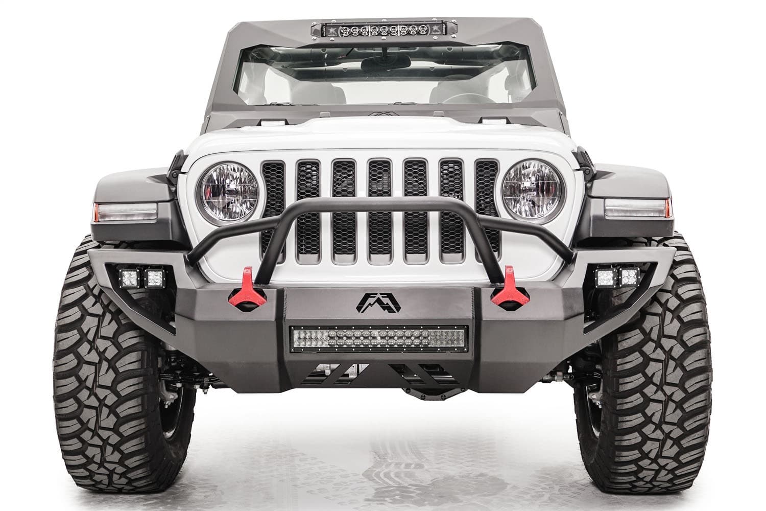 Fab Fours Jeep JL Vengeance Front Bumper w Pre-runner Guard Gladiator JT Vengeance Front Bumper w Pre-Runner Guard