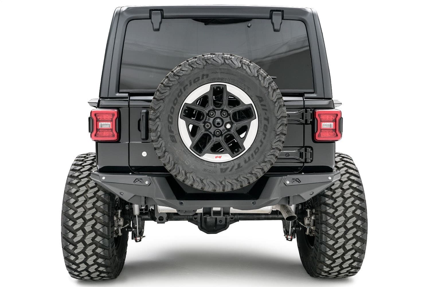 Fab Fours Heavy Duty Rear Bumper; 3/16 In. Gauge Steel Construction; 2 Stage Matte Black Powder Coat w/Epoxy primer;