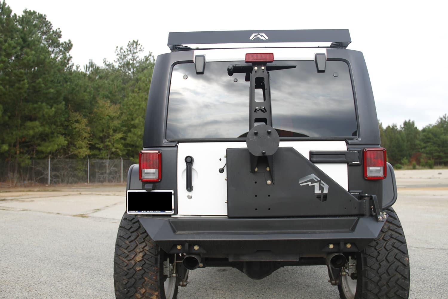 Off The Door Tire Carrier; 2 Stage Black Powder Coated; Needs Base Bumper; product image